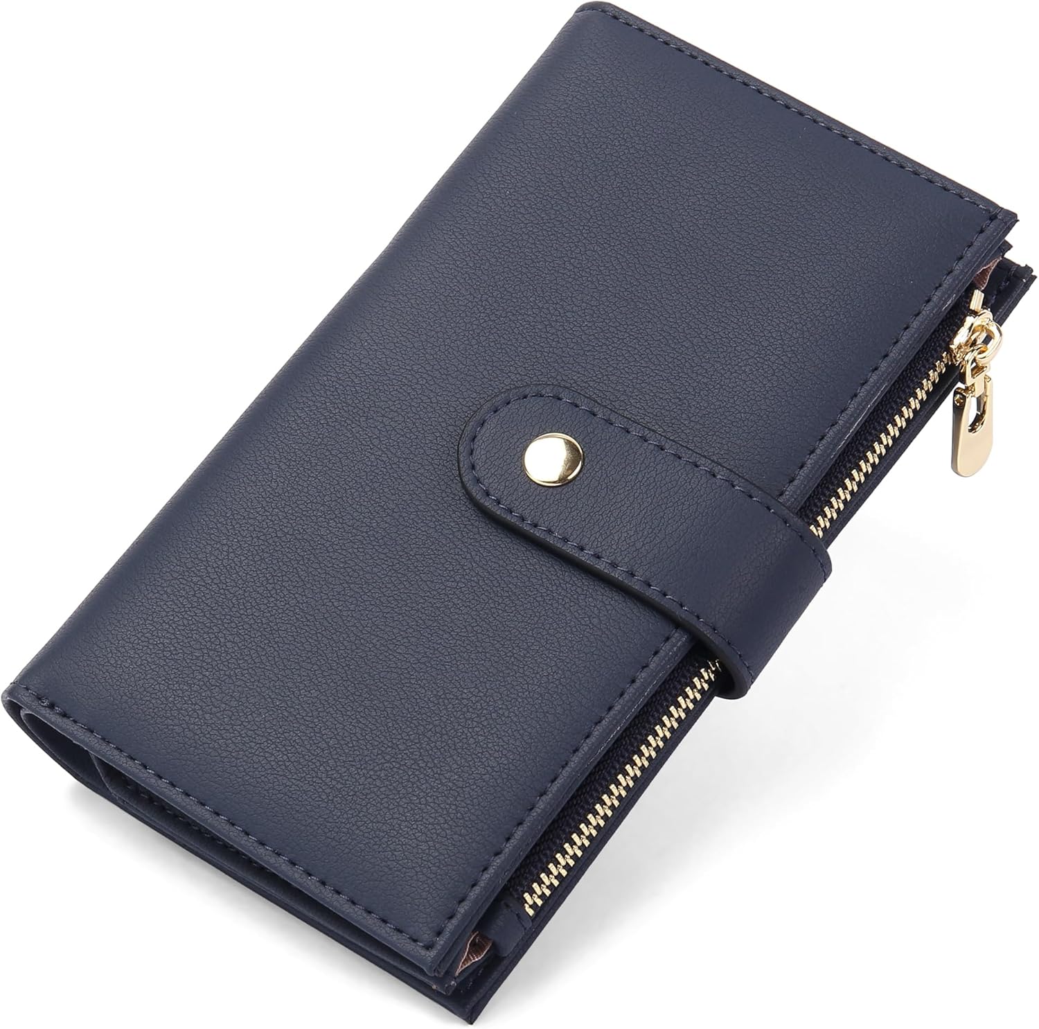 Royal Blue Faux Leather Trifold Wallet